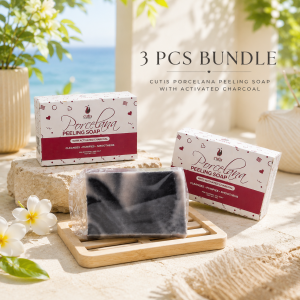 3pcs Bundle Cutis Porcelana Peeling Soap with Activated Charcoal