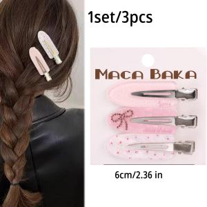 3Pcs/set Korean Style Sweet Hair Clips Sparkling Rhinestone Love Design Side Bangs Hairpin Fashion Hair Accessories