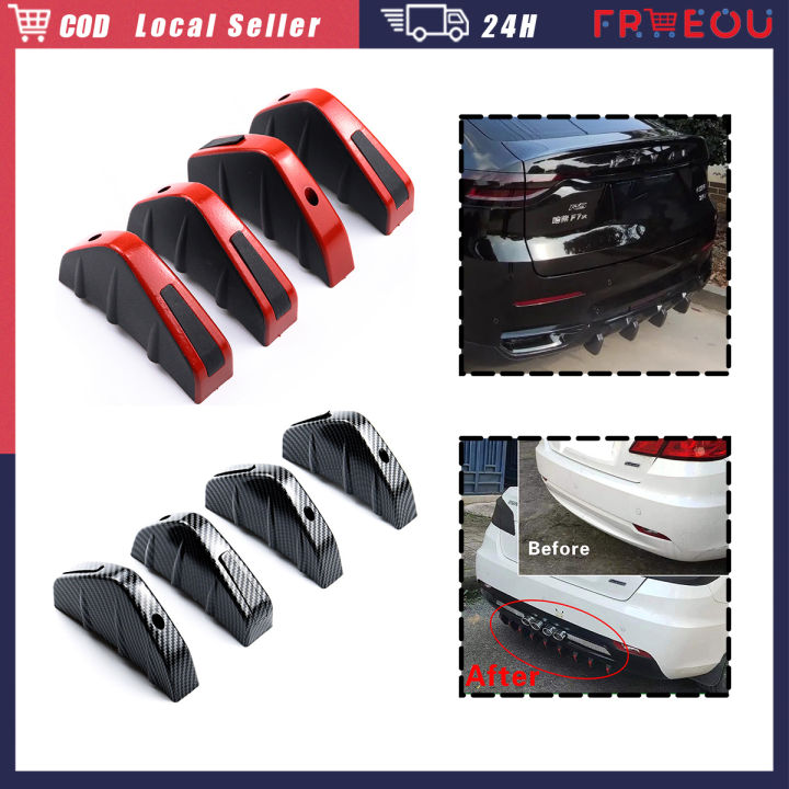 Car Spoiler Universal Rear Bumper Lip Diffuser Shark Fin Spoiler Rear ...