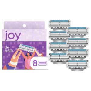 joy Razors for Women 1 Handle 4 Razor Blade Refills Lavender Lubrastrip to Help Avoid Skin Irritation