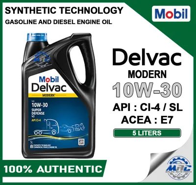 Mobil Delvac Modern 10W-30 Super Defense Gasoline and Diesel Engine Oil Synthetic Technology