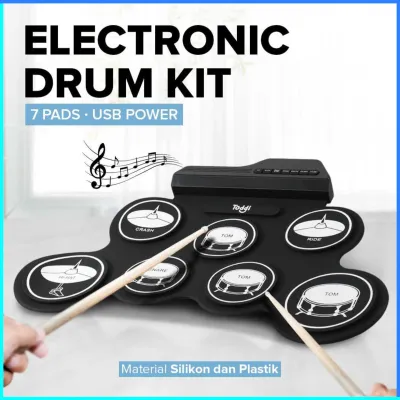 PENGIRIMAN JAKARTA Toddi Electronic Drum digital Elektrik termurah full set portable Kit 7 Pads Folding USB Power - G3002