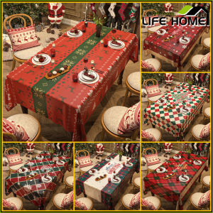 Christmas Tablecloth 2/4/6/8 Seats Atmosphere Themed Table Cover Cloth Grid Style Long Strip Party Decoration And Layout Tablecloth