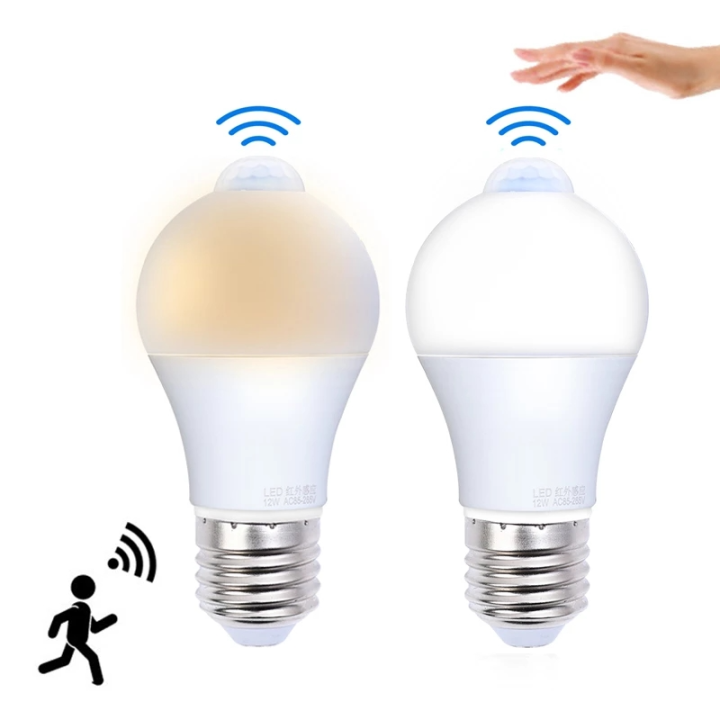 E27 PIR Motion Sensor Lamp 12W LED Bulb with Motion Sensor Infrared