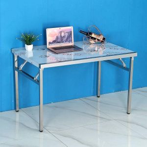 Desktop folding table stainless steel workbench floor stall table kitchen fast food factory operation table square table