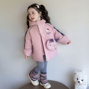 IQANGEL เสื้อกันหนาวสำหรับเด็กเสื้อกันหนาวมีฮู๊ดถอดออกได้และให้ความอบอุ่นชั้นในเครื่องแต่งกายสองชิ้นทันสมัยสำหรับเด็กผู้หญิง