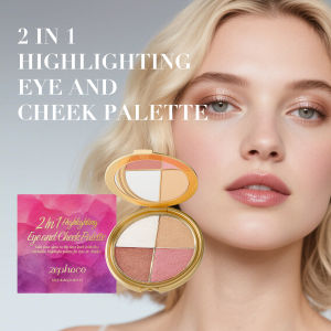 zephoco 2 in 1 Highlighting Eye and Cheek Palette 8.8G Helps Brighten Eye Area Adds Healthy Glow To Cheeks For All Skin Types Lightweight Buildable Coverage For Date Party Beauty Illuminating Face Palette