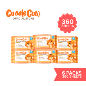 CuddleCub Multipurpose Organic Cotton Dry Wipes Thick and Absorbent for Baby 360 pulls