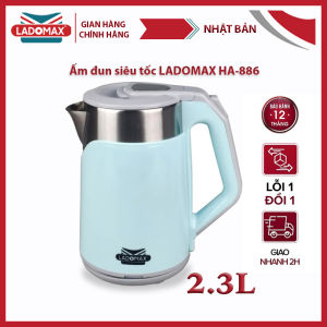 Bình đun siêu tốc 2 lớp cách nhiệt 2.3L LAODMAX - HA-886 - Có chế độ ngắt điện tự động Đun sôi từ 4 - 6 phút - an toàn sử dụng - Hàng chính hãng - Bảo hành 12 tháng