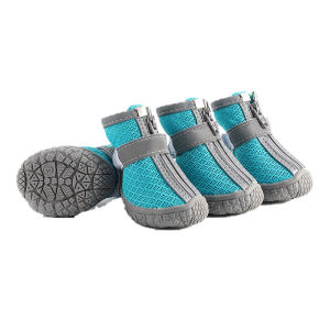 HamshMoc Dog Shoes Dog Boots Breathable Dog Booties for Small Medium Dog with Reflective Straps Rugged Anti-Slip Sole Paw Protector