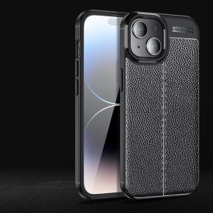 For iPhone 17 16 15 14 13 12 Plus Pro Max 17Air Luxury Leather Case Soft TPU Frame Shockproof Anti-slip Anti-fingerprint Back Cover