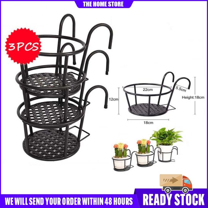 Garden Hanging Plant Iron Racks Balcony Plant Stand Flower Pot Holder ...