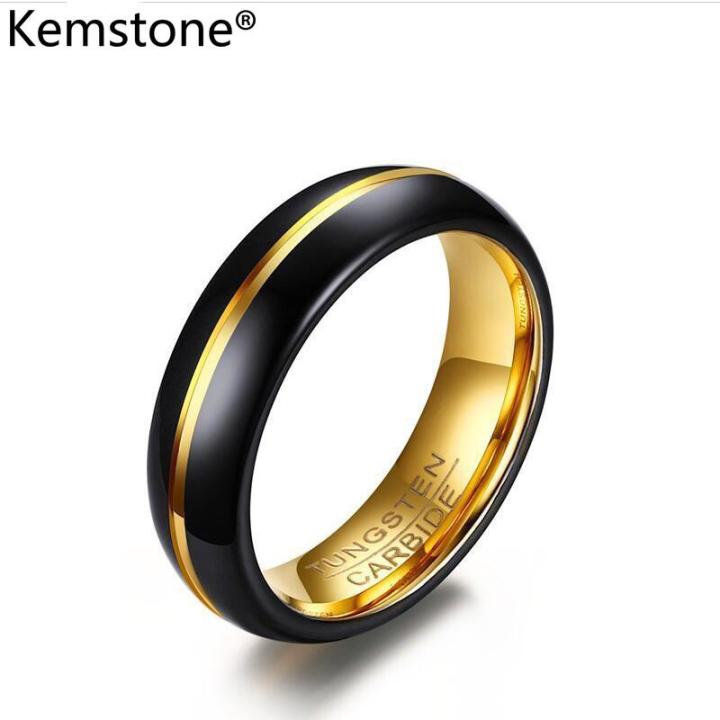 Kemstone 6MM Black Gold Tungsten Carbide Steel Men Ring Wedding Band  Fashion Rings For Men Lazada PH