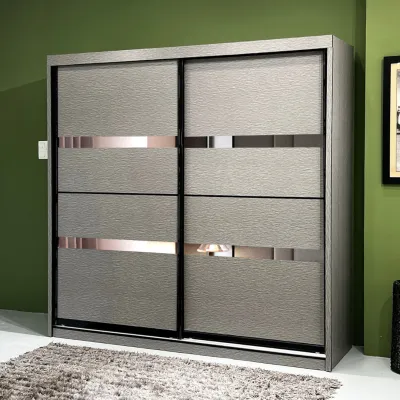 Free Shipping + Free Installation | AZ Sliding Wardrobe | 6x8ft or 8x8ft | Anti-Jump Sliding Door with Wooden Door | Free Installation