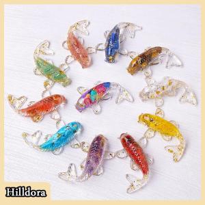 [Hilldora] Stone Gravel Lucky Koi Fish Figurine Resin Mini Quartz Fancy Carp Statue Home Decor Desk Ornament Gift