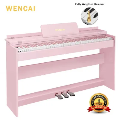 WENCAI Digital Piano 88 Keys Upright Fully Weighted Electric Pianos Wooden Classic 88 Keys Hammer ActionElectronic Piano Keyboard for BeginnerProfessionalTriple Pedal With Cover