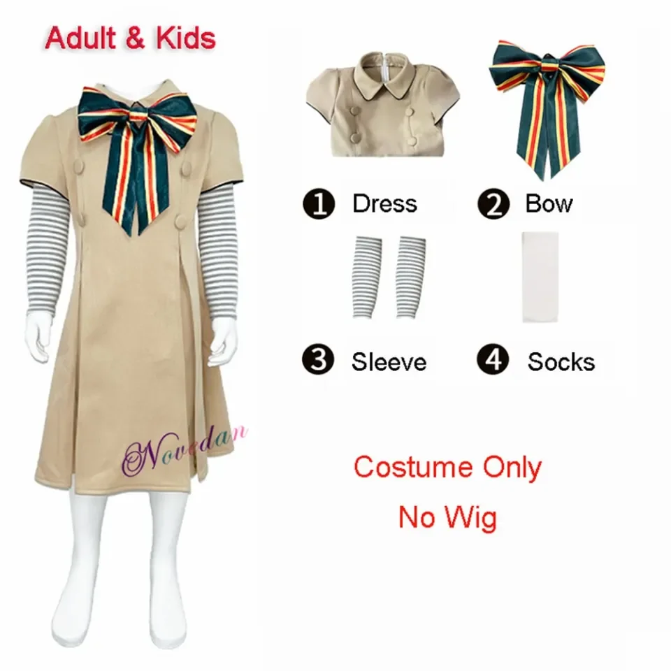 Adult Kids M3GAN Cosplay Costume Wig Megan Dress AI Doll Robots