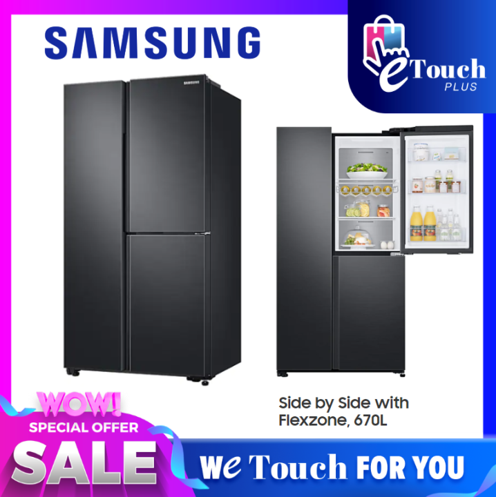 SAMSUNG (RS63R5591B4/ME) 670L SIDE BY SIDE 3 DOOR REFRIGERATOR WITH FLEXZONE Lazada