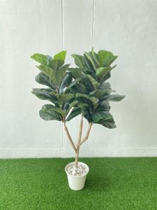 ต้นไทรใบสัก 3 หัว มีขนาด 1.2 เมตร และ ต้นไทรใบสัก 4 หัว 1.5มตร / ต้นไม้ปลอมตกแต่งบ้าน Leeartplants