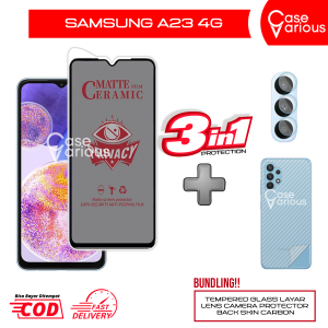 Tempered Glass Samsung A23 4G Anti Gores Spy Matte Privacy Free Camera Lesn dan Skin Carbon