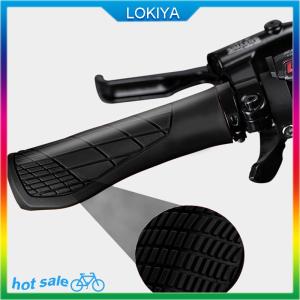 LOKIYA 1คู่ที่หุ้มแฮนด์จักรยานกันกระแทกด้ามจับจักรยานกันลื่นล็อคได้มือจับยางตามหลักสรีรศาสตร์