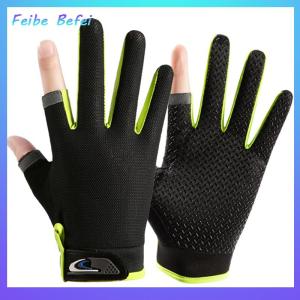 [Feibe Befei] 1Pair Anti-Slip Breathable Fishing Gloves Two Finger Cut Durable Outdoor Fishing Cycling Gloves Fitness Carp Mitten