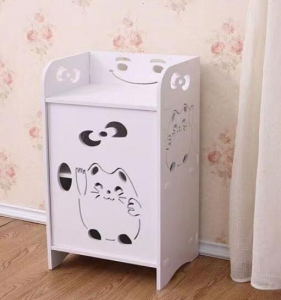 ชั้นวางของ สไตล์นอร์ดิก ตู้ข้างเตียง ชั้นวางของหัวเตียงแบบมินิมอล มุมโค้งมน ป้องกันการชน