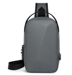 Waterproof Hard Shell Sling Backpack with USB Charging Anti-theft Chest Bag for Men Women Breathable Padded Strap Comfortable Handle Crossbody Bag Multi-pocket Sling Bag for Tablet Durable Daypack for Commuting Travel Hiking Cycling Work