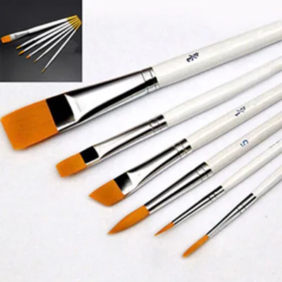 Terylin 6 Pcsพู่กันระบายสีศิลปะชุดสีน้ำมันอะคริลิกชุดพู่กันศิลปินแปรง