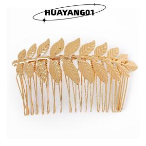 HUAYANG01 [HOT FASHION] New Retro Color Leaf Headband Headpiece Crown Tiara Headdress Goddess Greek Head Jewelry Bride Wedding Hair Accessories