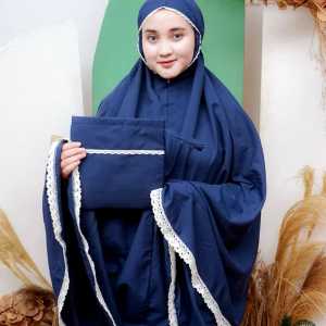 Mukenah katun renda terbaru mukena traveling mini poch bahan katun micro premium tidak nerawang