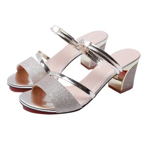 Sandal heels wedges hak tinggi sendal pesta wanita mewah glamour elegan casual 924