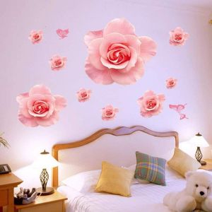 Decal dán tường tranh dán tường cô dâu và hoa hồng