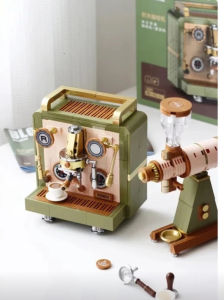 BRICK BLOCK MINIATUR MESIN KOPI COFFE MACHINE MAKER GRINDER PENGHANCUR BIJI KOPI SET  MAINAN