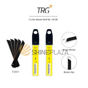 TRG Black Cutter Blade BL-100BK - Refill Pisau Cuter Kecil Hitam Tajam Isi 5 Buah TRG