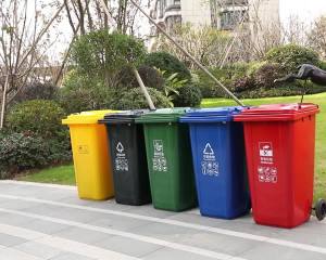 LZD  Plastic Environmental Sanitation Waste Bin   Outdoor 240L Extra Thick Large Pedal Community Industrial Classification Dustbin