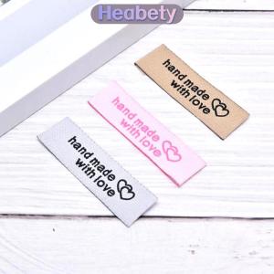 Heabety 50 cái nhãn vải thủ công Thẻ thêu in Phụ kiện May tự làm