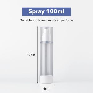 SG Local Stock Vacuum Dispenser 5ml/10ml/15ml/30ml/50ml/80ml/100ml Perfume Atomizer Clear Refillable Portable Empty Travel Bottle Liquid/Spray