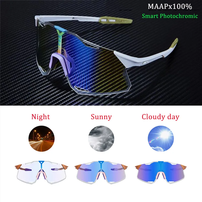 MAAP Hypercraft Sports Photochromic Polarized Sunglasses Fishing Golf  Driving UV400 Protective Bicycle for Men Women Unique Cycling Glasses