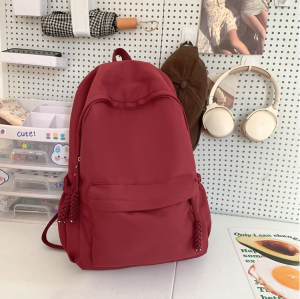 Cặp sách học sinh màu trơn Balo đi học đi chơi phối khóa kéo dây thừng thời trang Hàn Quốc cỡ lớn độc đáo giá rẻ