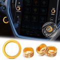 4Pcs Knob Cover for 2024 2025 Subaru Crosstrek Impreza Accessories, 2025 Forester, 2020-2025 Legacy Outback, 22-24 WRX 23-25 Ascent, Volume Tune, Start Stop Button Ring Rear Mirror Knob Cover(Gold). 