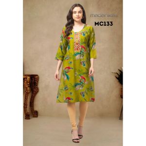 Madanikas Berlin Print Floral Kurti with Embroidery Detailing MC Series