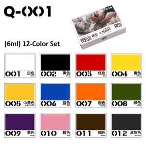 RAYSTUDIO 6ML/18ML Model Coloring 12-Bottle Eco-Friendly Acrylic Water-Based Paint Set for Gundam Military Model Figure DIY Ceation Hand Painting Pigment Tools