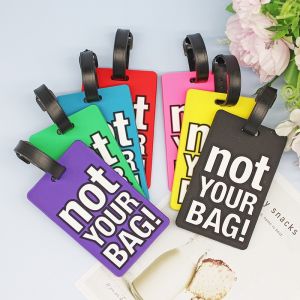 ป้ายติดกระเป๋าพลาสติกอ่อนป้องกันการสูญหายสำหรับการระบุชื่อแบรนด์ ป้ายติดกระเป๋าพลาสติกอ่อนแบบเรืองแสงแฟชั่น ป้ายติดกระเป๋าซิลิโคน