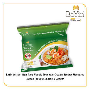 BaYin Instant Non-fried Noodle Tom Yum Creamy Shrimp Flavoured 100g x 5packs