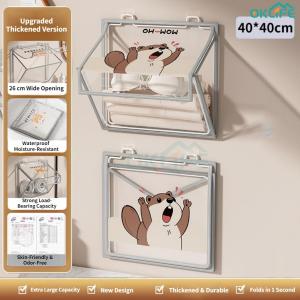 [OKLIFE. SG]Transparent Large Waterproof Foldable Bathroom Storage Bag Moisture Proof Hanging Organizer