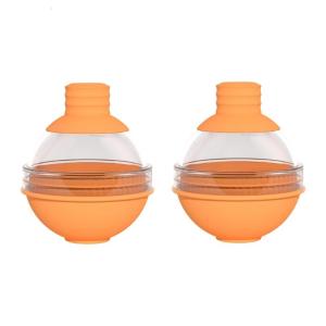 2pcs Round Ice Cubes Molds with Funnel Lid for Freezers Silicone Ice Ball Maker For Cocktails And Beverages