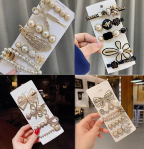 Qearl9 Hot Sale Women Vintage Crystal Flower Pearl Hair Clip Simple Side Barrettes High-Grade Fashion Hairpins for Girls Woman Hair Accessories
