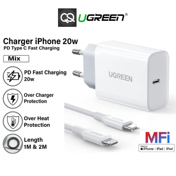 Ugreen Fast Charger 20W For Iphone Android Resmi Bergaransi Lazada  Indonesia