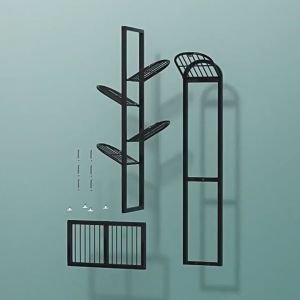 Floor-to-ceiling multi-level iron flowerpot rack and bonsai stand for the living room balcony